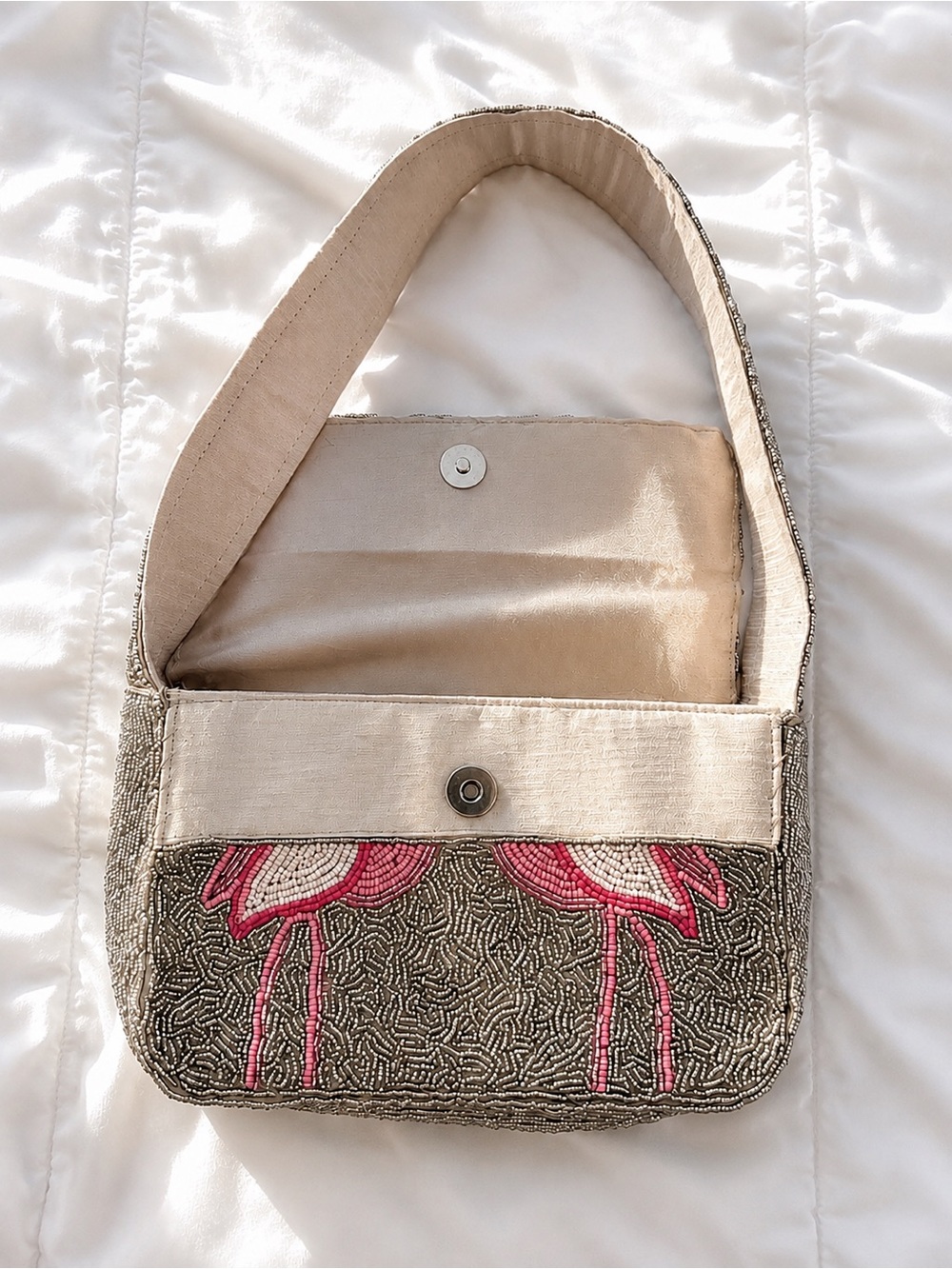 SOL & MER Pink Flamingo Beaded Shoulder Bag 🦩✨ - Picture 3 of 3
